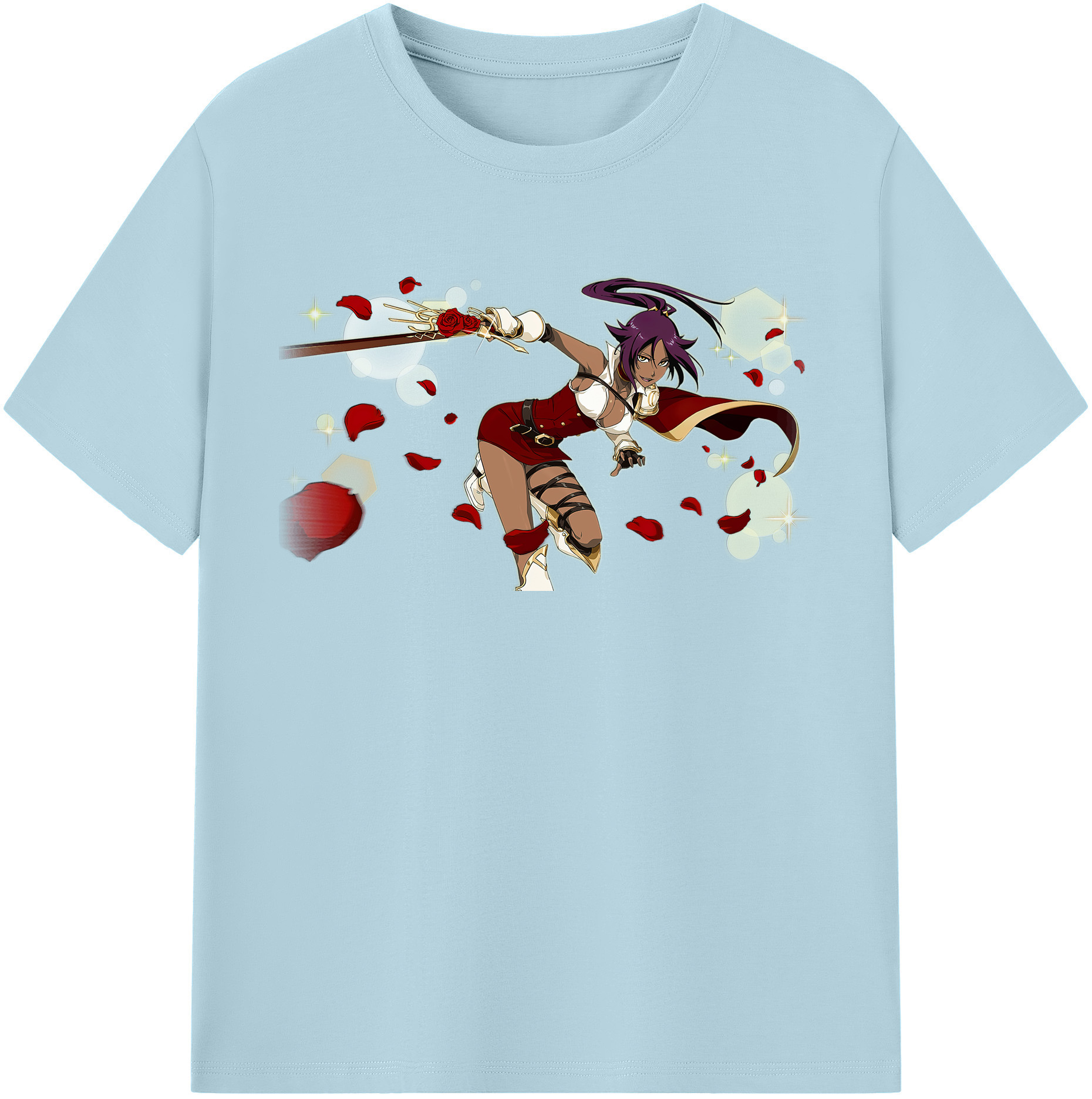 （画像用） ブリーチ 四楓院 夜一（しほういん よるいち） BLEACH Shihouin Yoruichi 綿100％半袖Tシャツ（フロントプリント）